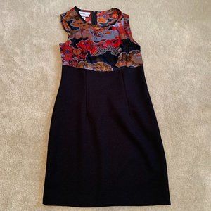 VNTG Jason/Cody Sleeveless Sheath Dress Black Bottom - Top Floral Design Size 8P